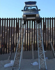 Drug smugglers attempted to drive this SUV over the border on ramps